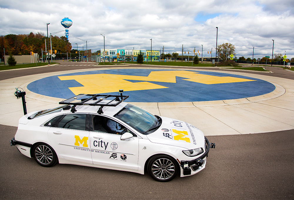 Bi-directional charging station at Mcity on the U-M campus